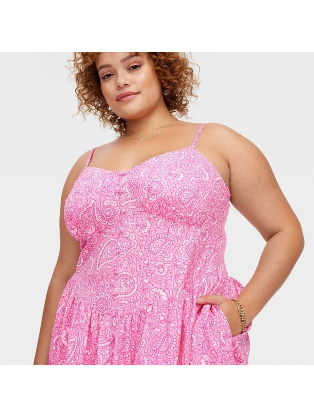 Roller Rabbit Pink Eyelet Midi Dress with Spaghetti Straps - Picture 4 of 9